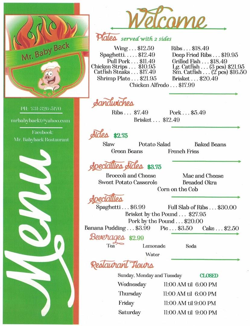MR BABY BACK RESTAURANT